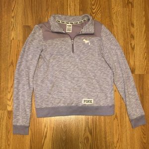 PINK VS Purple Quarter Zip Long Sleeve Top